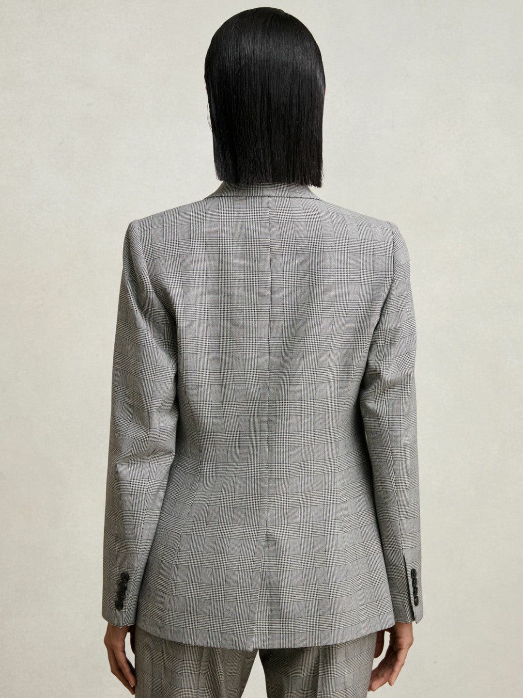 Reiss | Petite Single-Breasted Check Suit Blazer in Grey