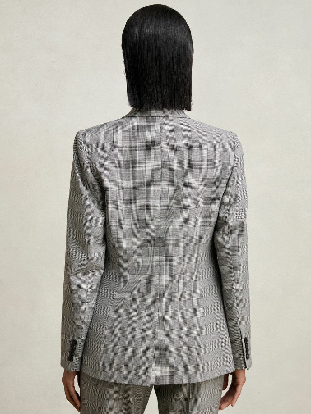 Reiss | Petite Single-Breasted Check Suit Blazer in Grey