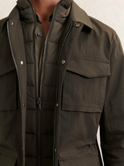 Reiss | Removable-Gilet Safari Jacket in Green