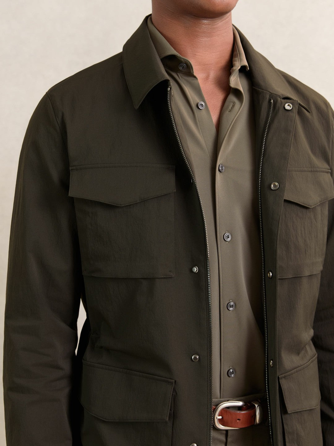 Reiss | Removable-Gilet Safari Jacket in Green
