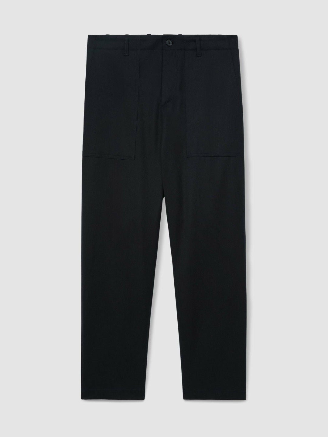 Reiss | Lyocell Cotton Wide Utility Trousers in Navy
