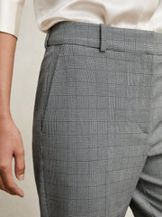 Reiss | Petite Check Slim-Fit Suit Trousers in Grey