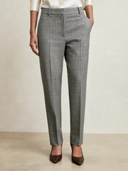 Reiss | Petite Check Slim-Fit Suit Trousers in Grey
