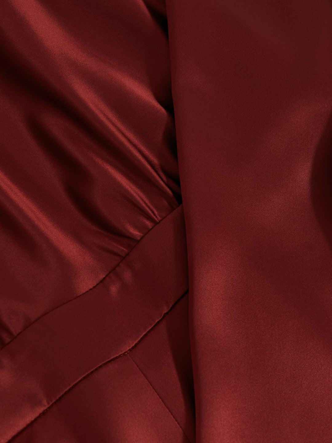 Reiss | Petite Satin Cape-Sash Jumpsuit in Dark Red