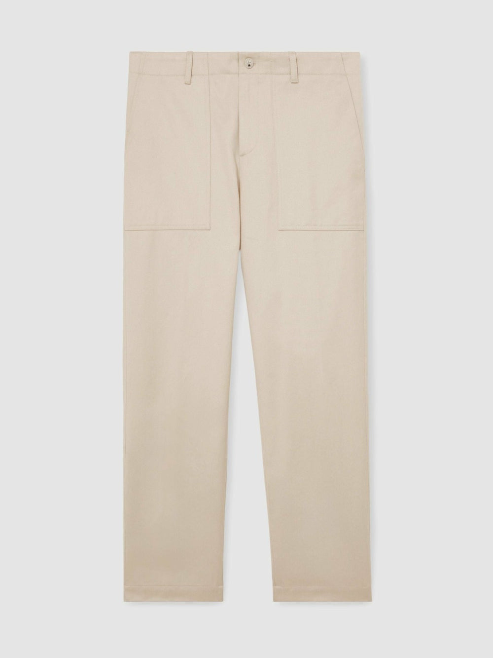Reiss | Lyocell Cotton Wide Utility Trousers in Ecru