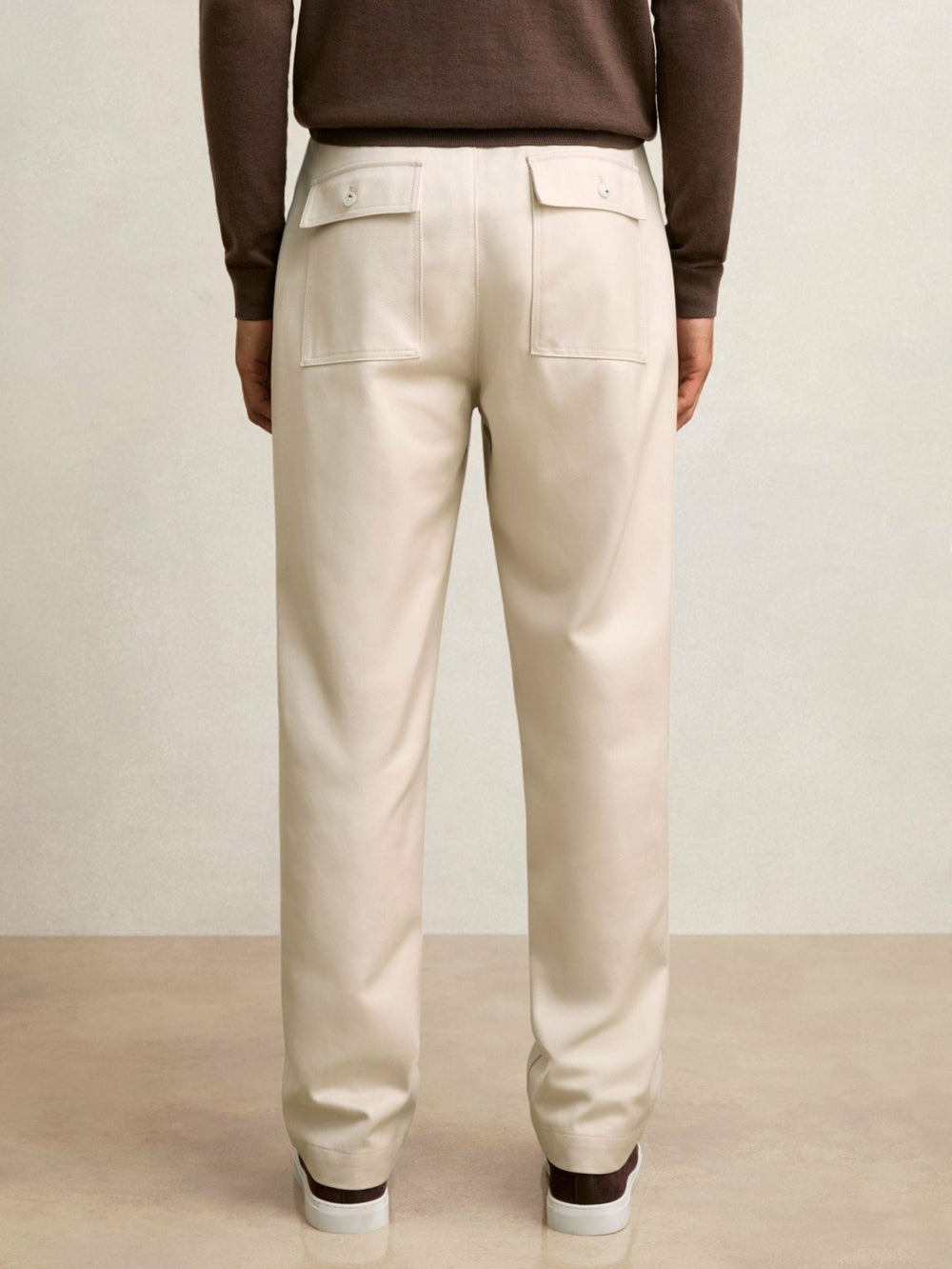 Reiss | Lyocell Cotton Wide Utility Trousers in Ecru