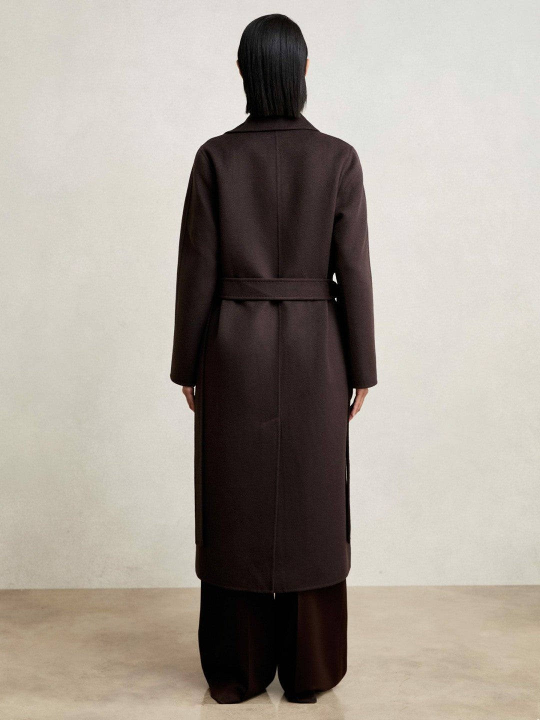 Reiss | Double-Breasted Blindseam Coat Wool-Blend in Aubergine