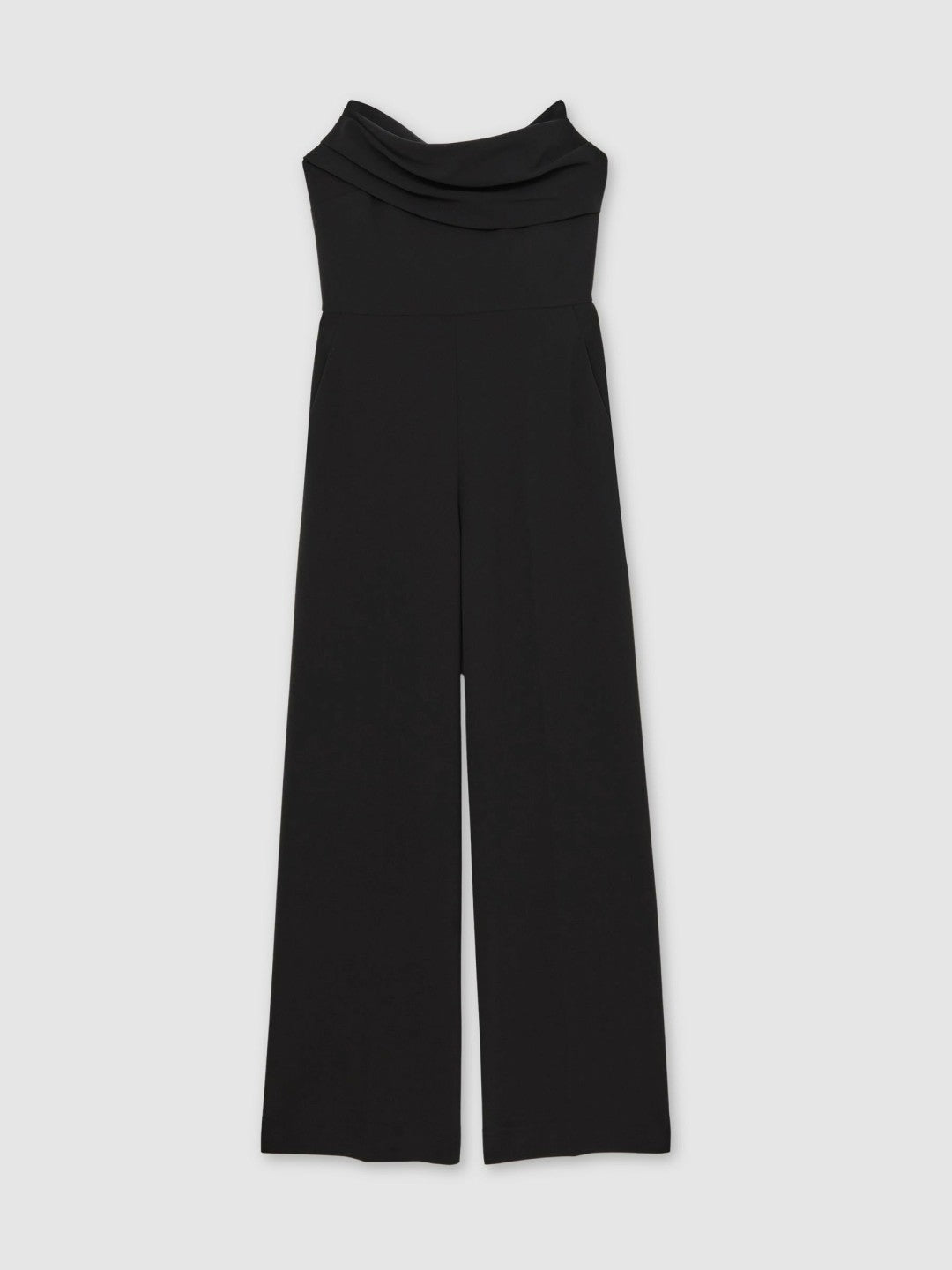 Reiss | Structured Strapless Wide-Leg Jumpsuit in Black