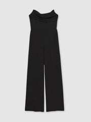 Reiss | Structured Strapless Wide-Leg Jumpsuit in Black