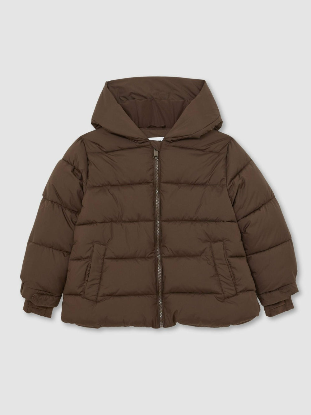 Reiss | 3-9 yrs Short Hooded Puffer Coat in Chocolate