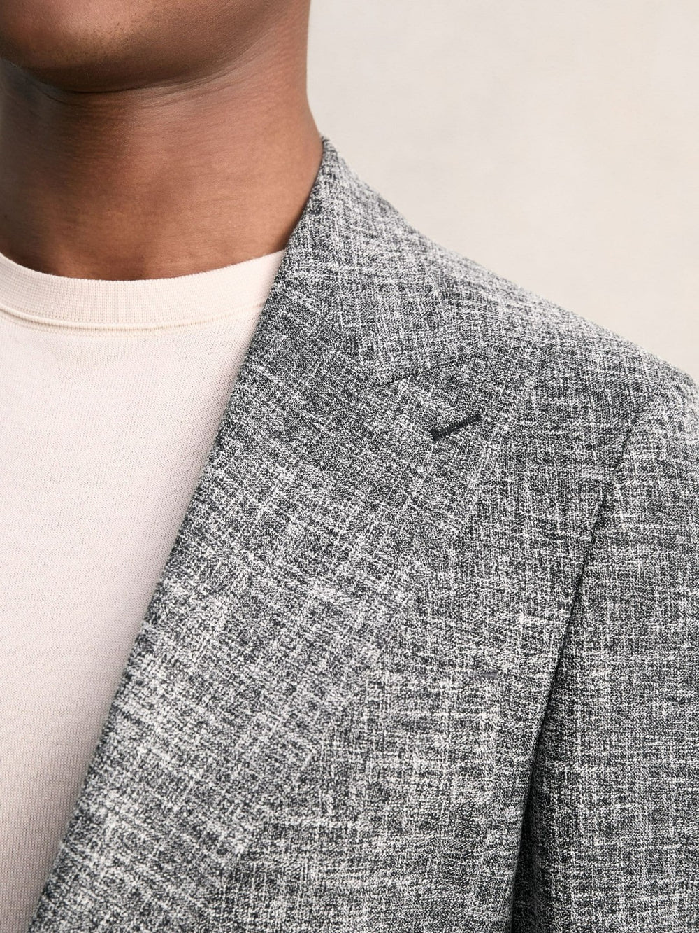 Reiss | Single-Breasted Textured Mélange Blazer Slim-Fit in Navy Melange