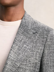 Reiss | Single-Breasted Textured Mélange Blazer Slim-Fit in Navy Melange