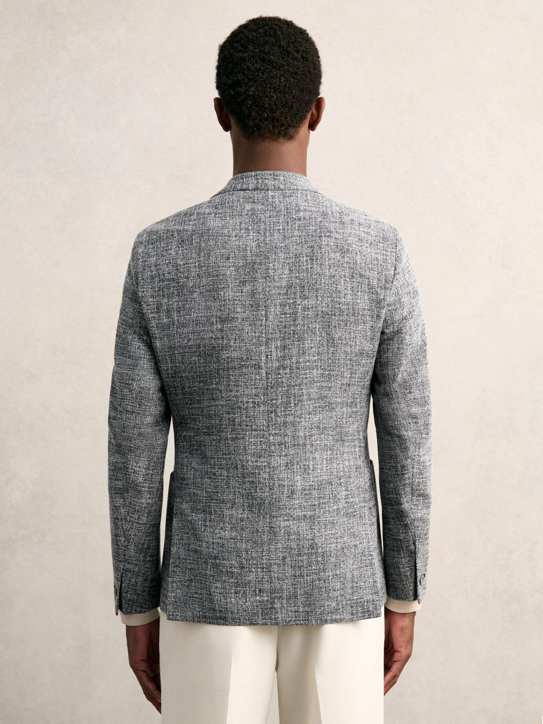 Reiss | Single-Breasted Textured Mélange Blazer Slim-Fit in Navy Melange