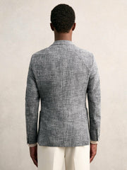 Reiss | Single-Breasted Textured Mélange Blazer Slim-Fit in Navy Melange