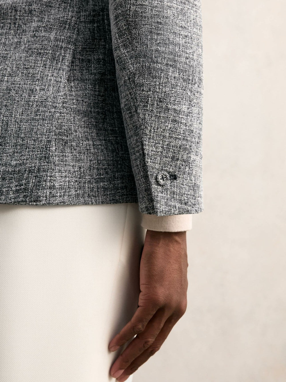 Reiss | Single-Breasted Textured Mélange Blazer Slim-Fit in Navy Melange
