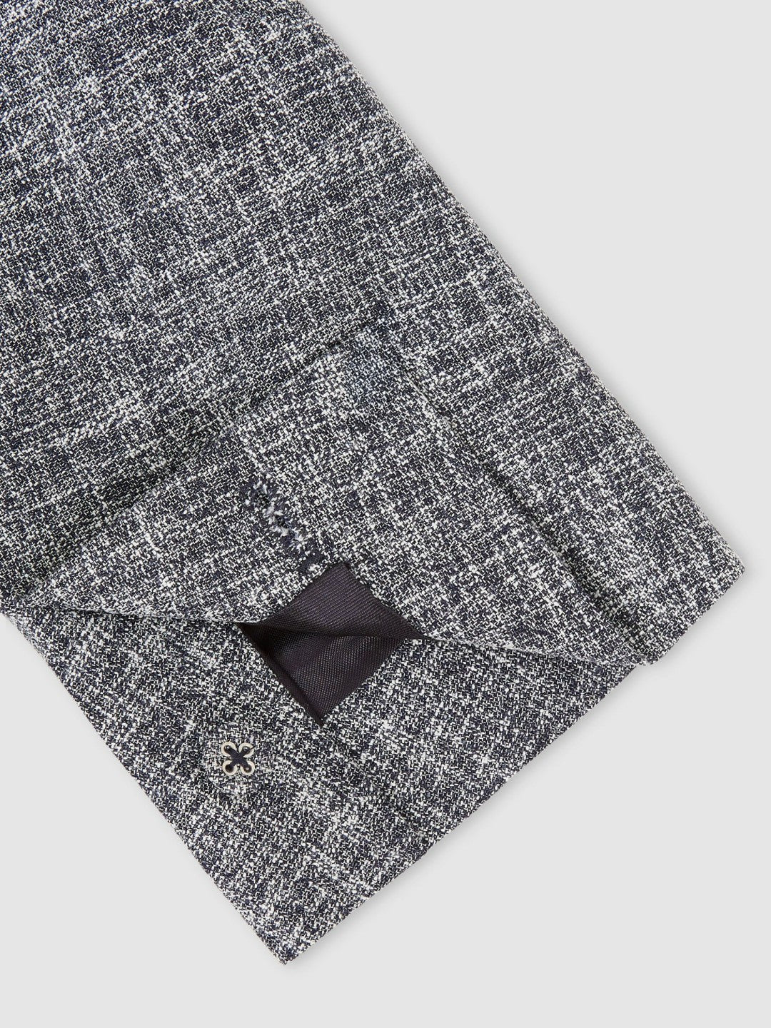 Reiss | Single-Breasted Textured Mélange Blazer Slim-Fit in Navy Melange