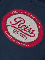 Reiss | 13-14 yrs Cotton Motor Cars Logo Jumper in Navy
