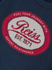 Reiss | 3-9 yrs Cotton Motor Cars Logo Jumper in Navy