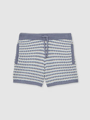 Reiss | 9-13 yrs Cotton-Blend Knitted Stripe Shorts in Blue/White