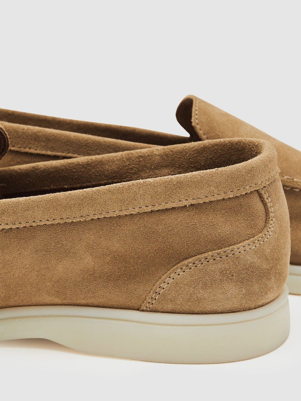 Reiss | Suede Slip-On Loafers in Stone