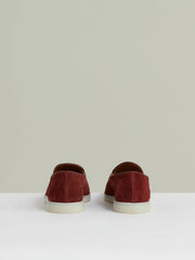 Reiss | Suede Tassel Loafers in Maroon Red