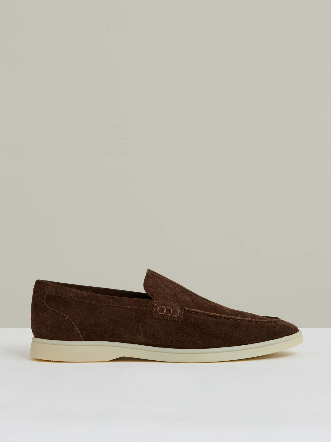 Reiss | Suede Slip-On Loafers in Chocolate Brown