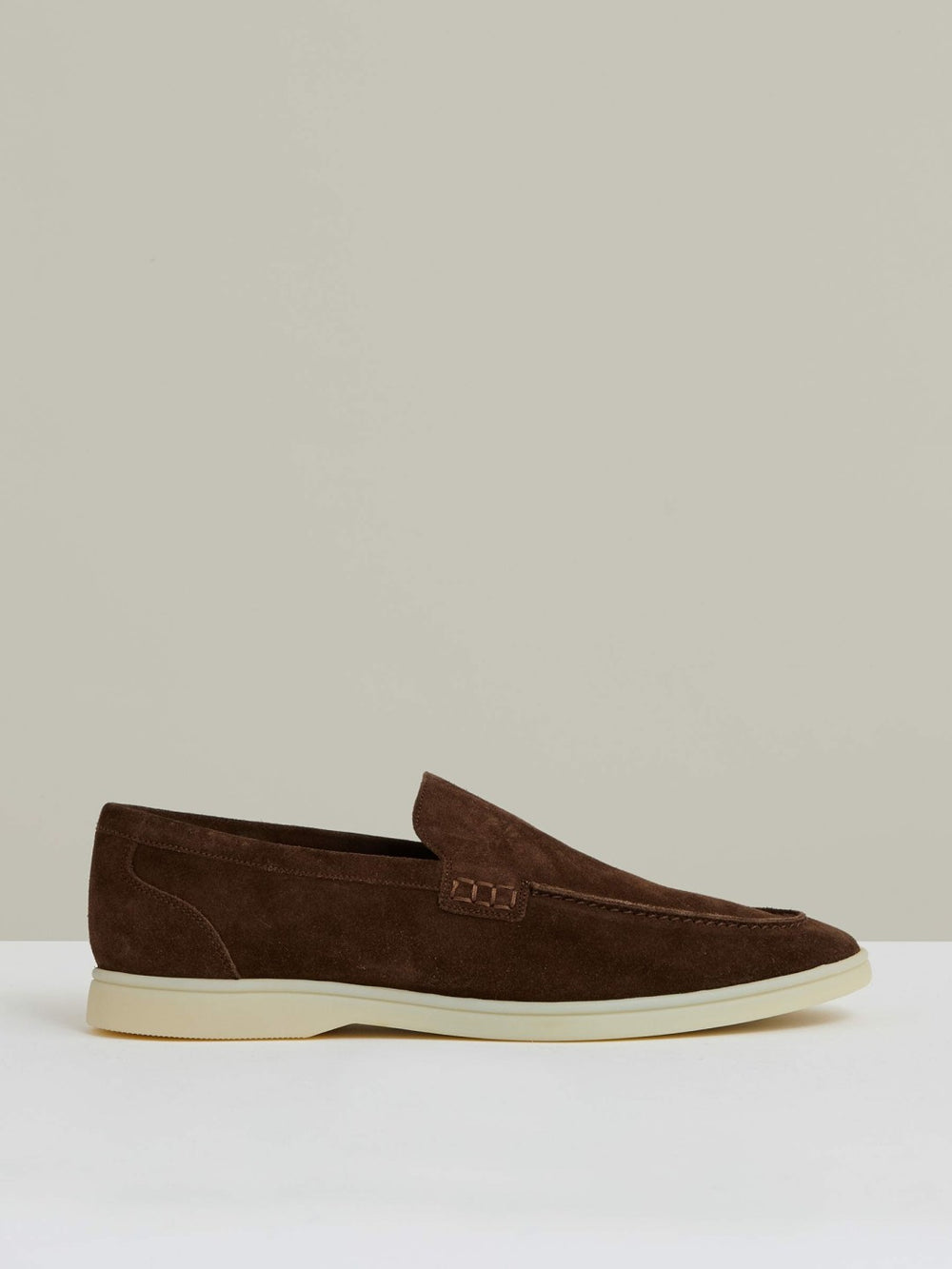 Reiss | Suede Slip-On Loafers in Chocolate Brown