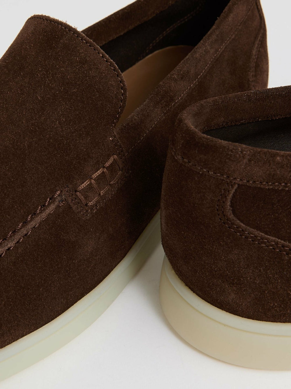 Reiss | Suede Slip-On Loafers in Chocolate Brown