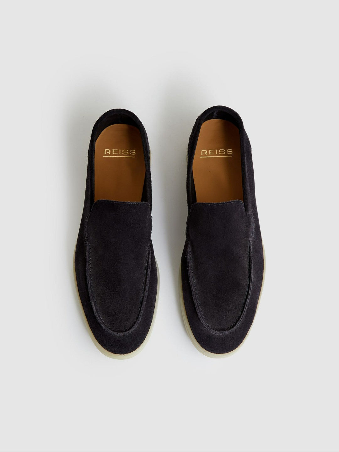 Reiss | Suede Slip-On Loafers in Navy