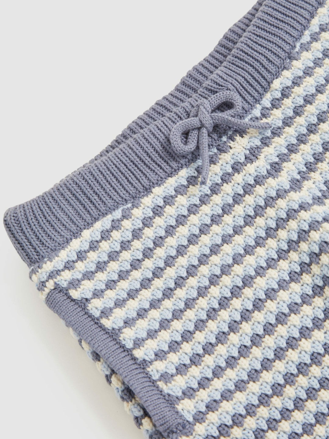 Reiss | 13-14 yrs Cotton-Blend Knitted Stripe Shorts in Blue/White