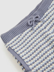 Reiss | 13-14 yrs Cotton-Blend Knitted Stripe Shorts in Blue/White
