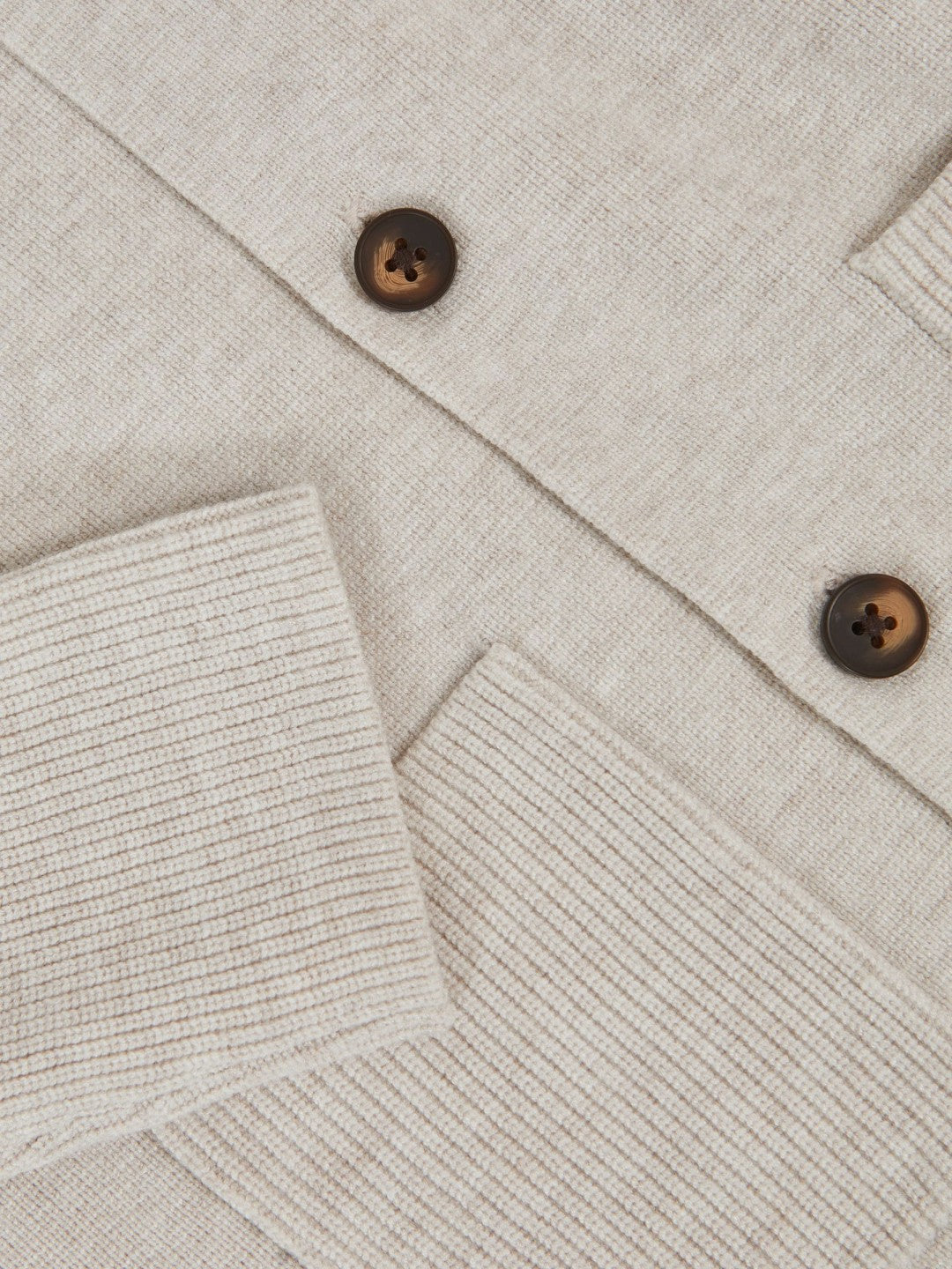 Reiss | 13-14 yrs Button-Through Knitted Cardigan in Oatmeal Melange