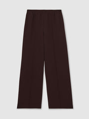 Reiss | Petite Wide Leg Elasticated Waist Trousers in Burgundy