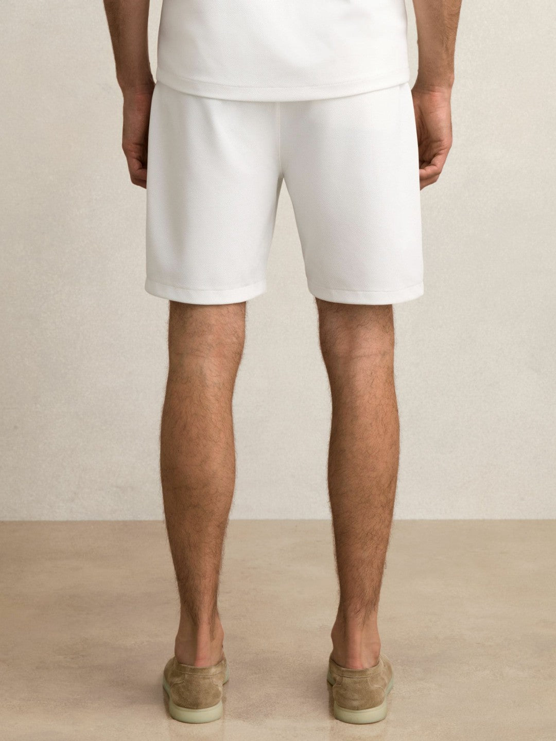 Reiss | Textured Drawstring Shorts in White