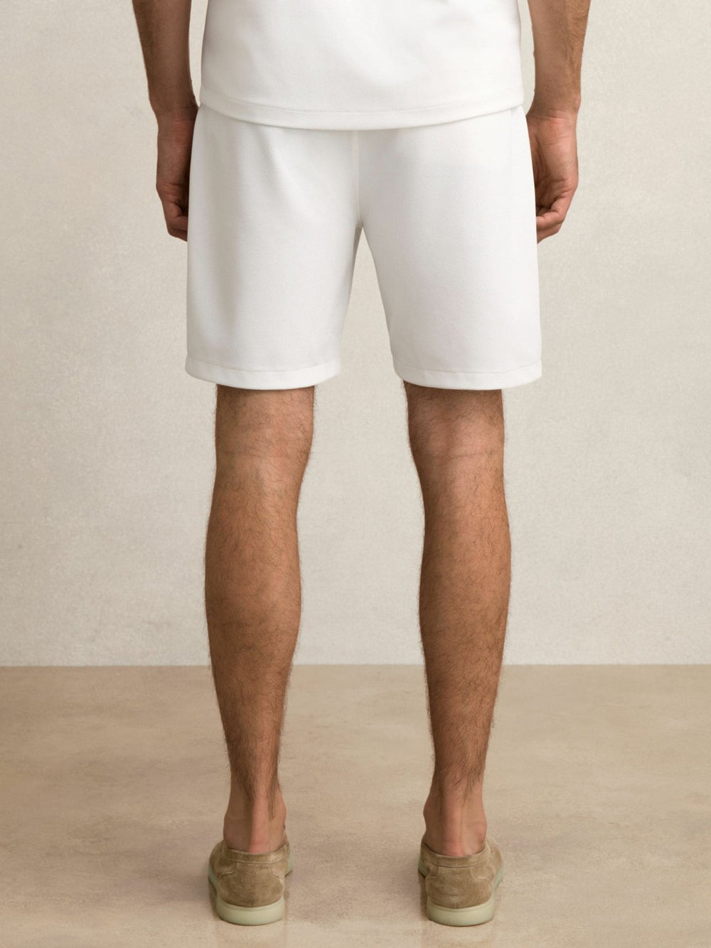 Reiss | Textured Drawstring Shorts in White