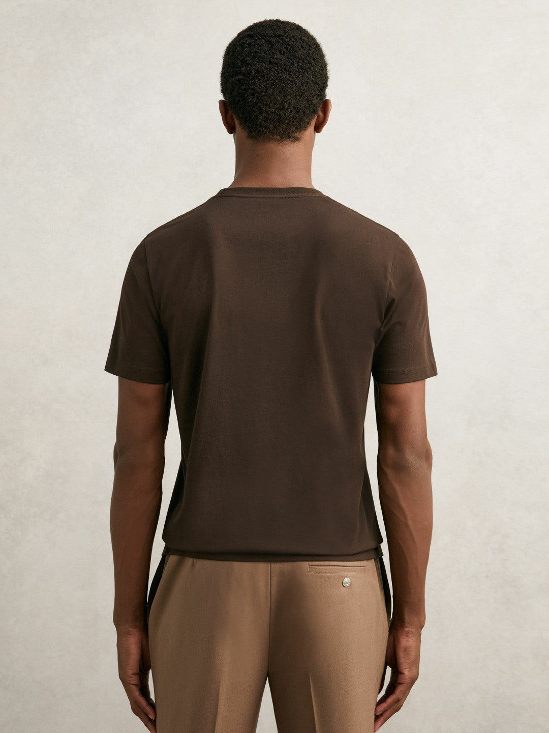 Reiss | Cotton Crew Neck T-Shirt in Coco Brown