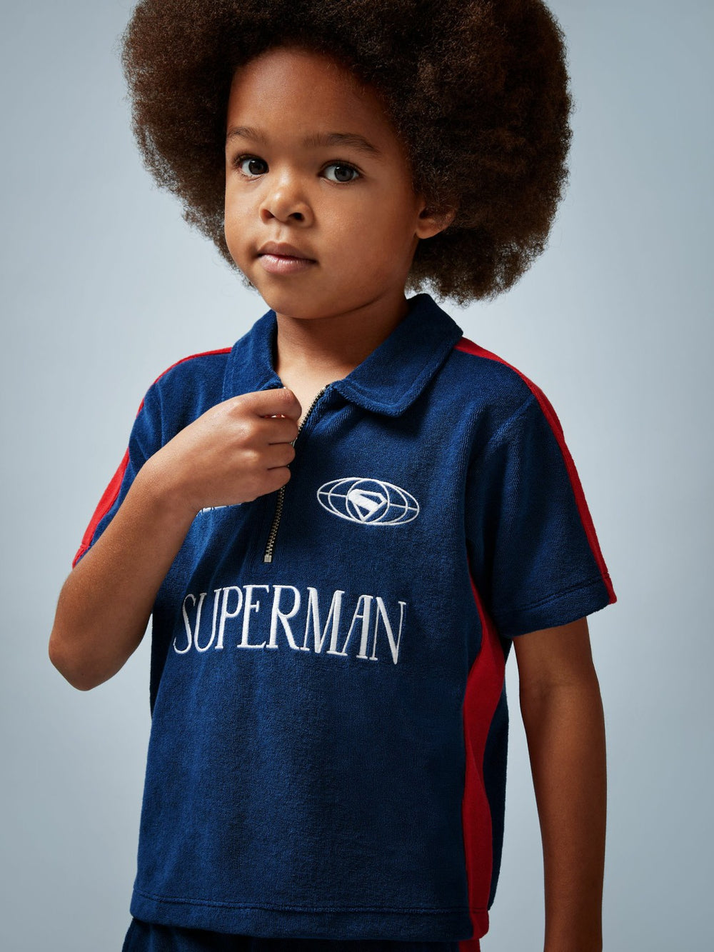 Reiss | 13-14 yrs Superman Towelling Polo Shirt in Blue/Red