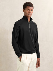 Reiss | Half-Zip Funnel-Neck Sweatshirt in Black