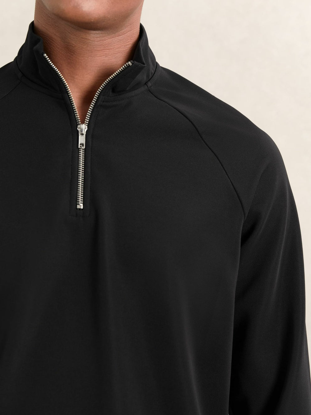 Reiss | Half-Zip Funnel-Neck Sweatshirt in Black