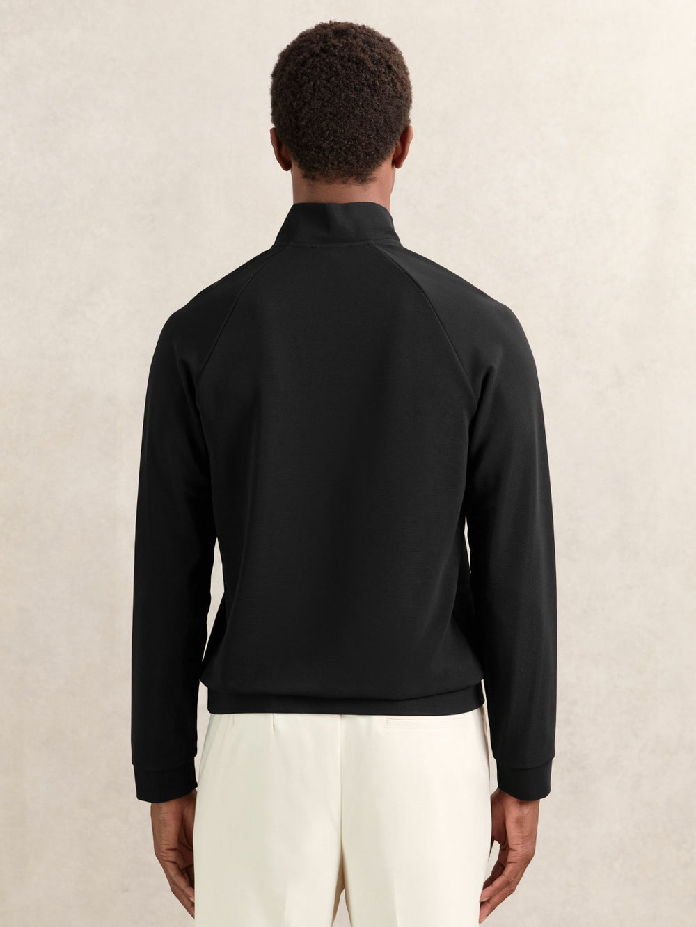 Reiss | Half-Zip Funnel-Neck Sweatshirt in Black