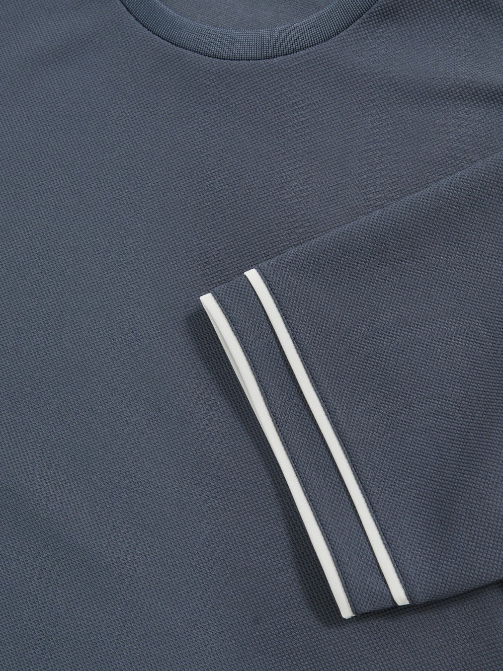 Reiss | Textured Crew-Neck Tipped T-Shirt in Airforce Blue