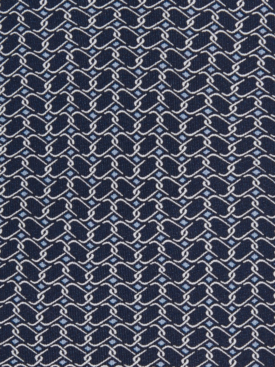 Reiss | Silk Geometric-Chain Print Tie in Navy