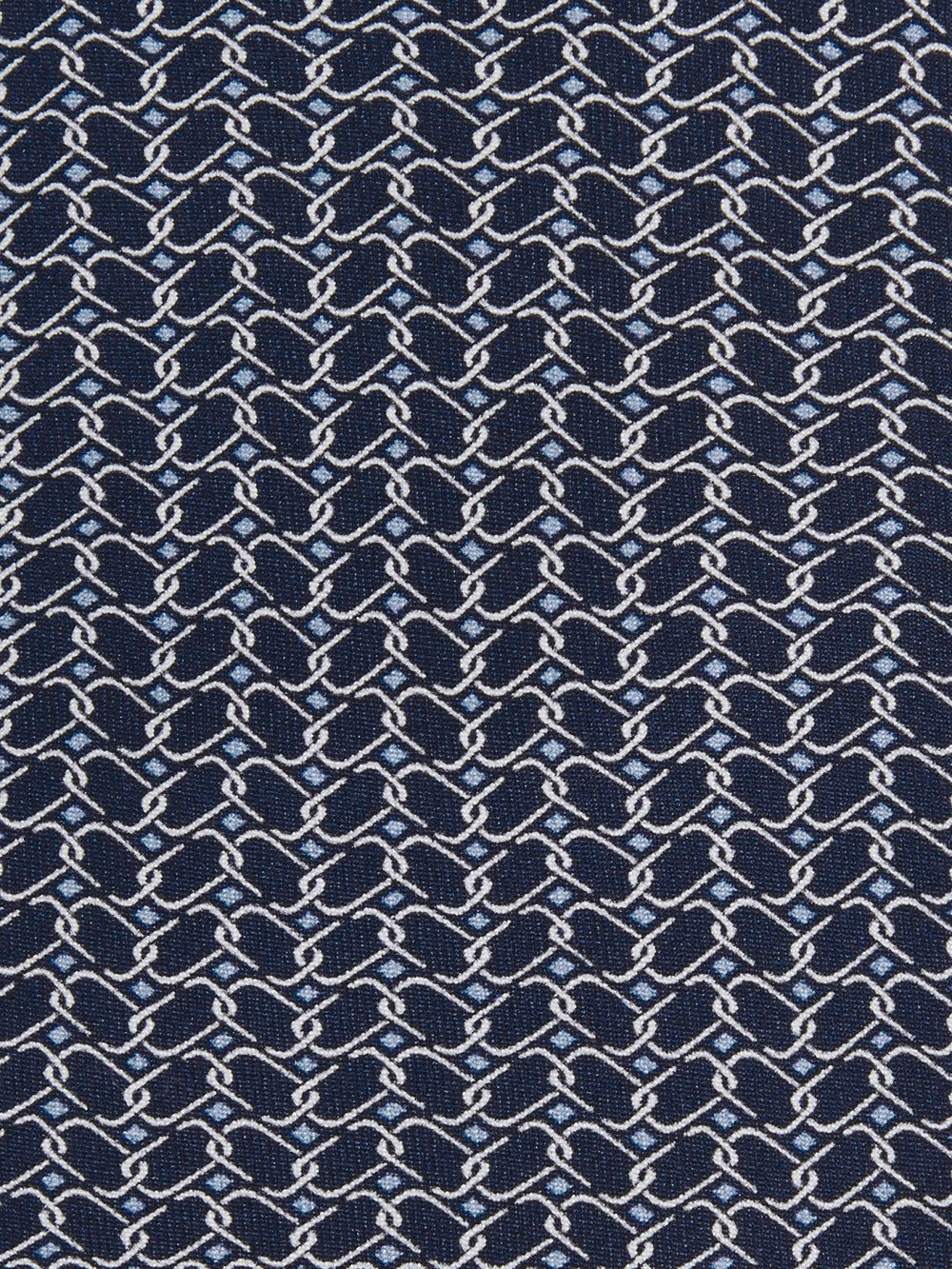 Reiss | Silk Geometric-Chain Print Tie in Navy