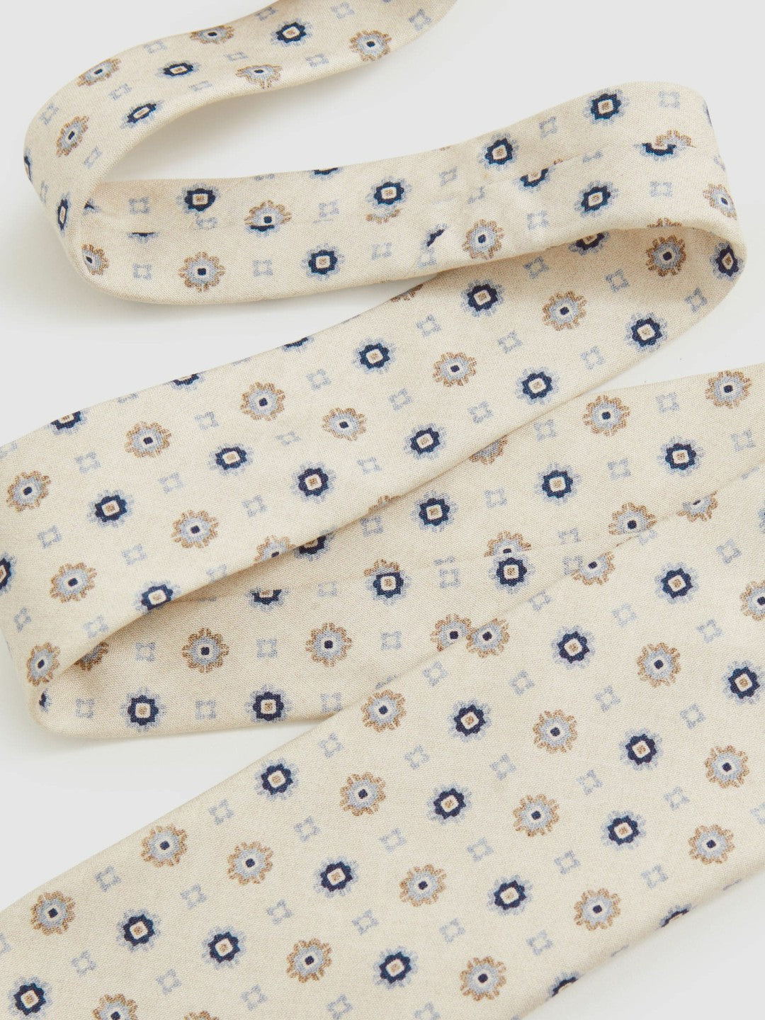 Reiss | Silk Floral-Medallion Tie in Ivory
