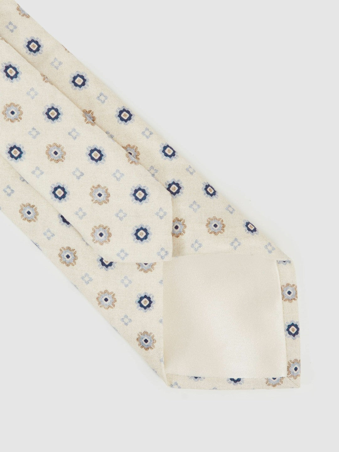 Reiss | Silk Floral-Medallion Tie in Ivory