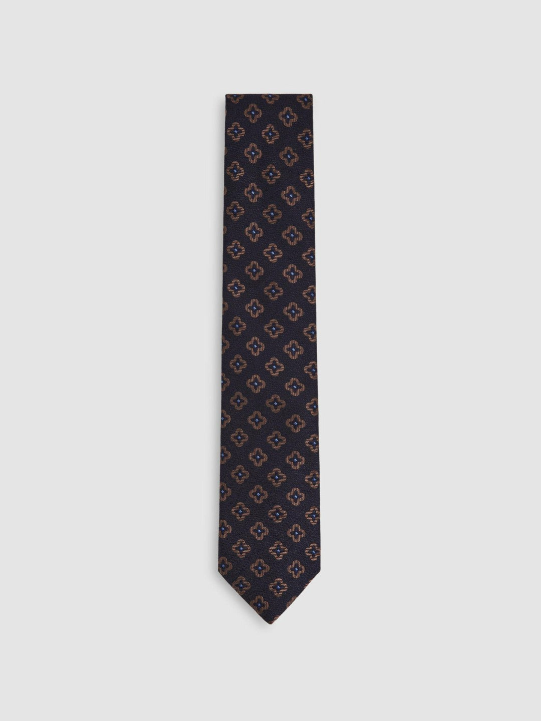 Reiss | Silk-Wool Floral-Medallion Tie in Navy