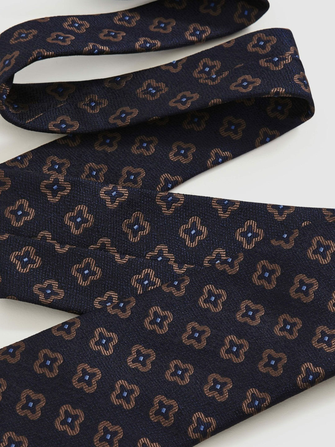 Reiss | Silk-Wool Floral-Medallion Tie in Navy