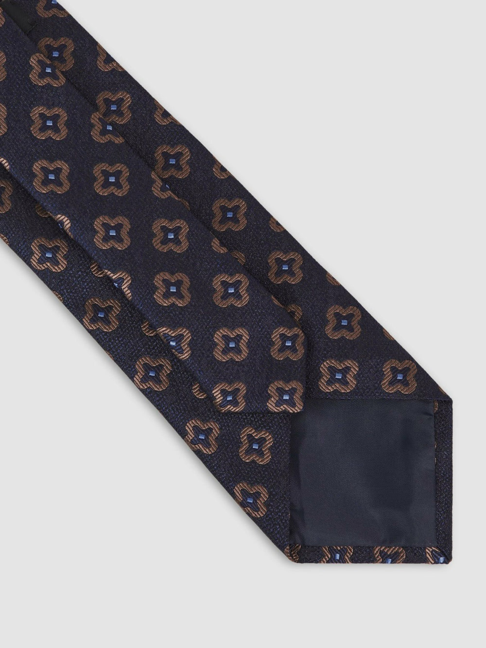 Reiss | Silk-Wool Floral-Medallion Tie in Navy