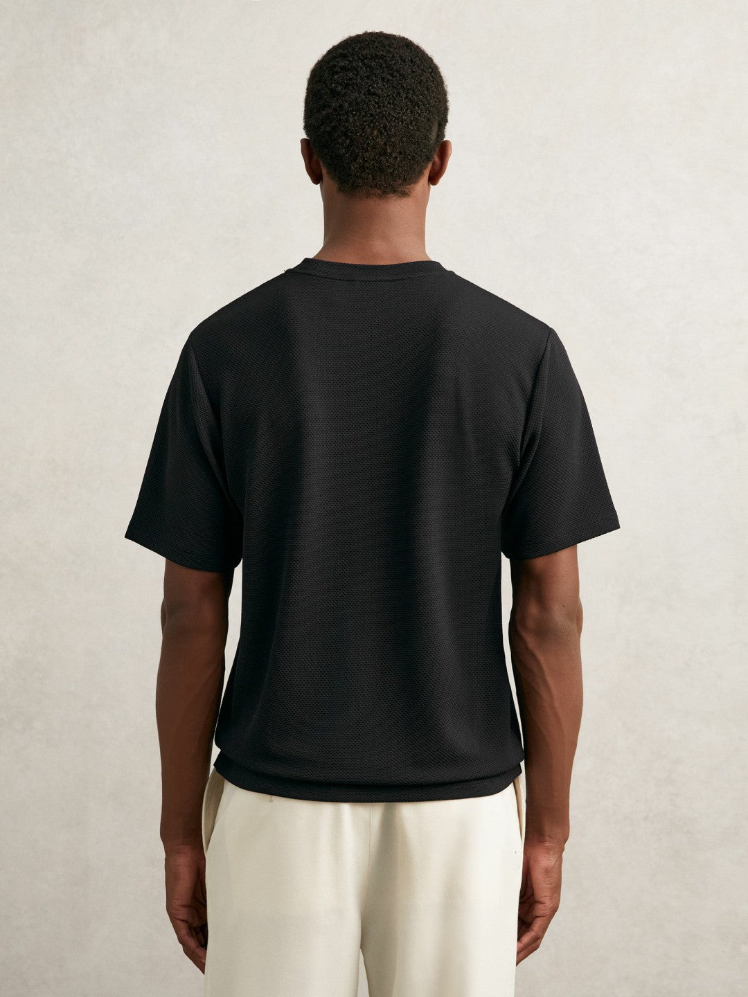 Reiss | Textured Crew-Neck T-Shirt in Black