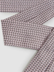 Reiss | Silk Geometric-Chain Print Tie in Soft Pink